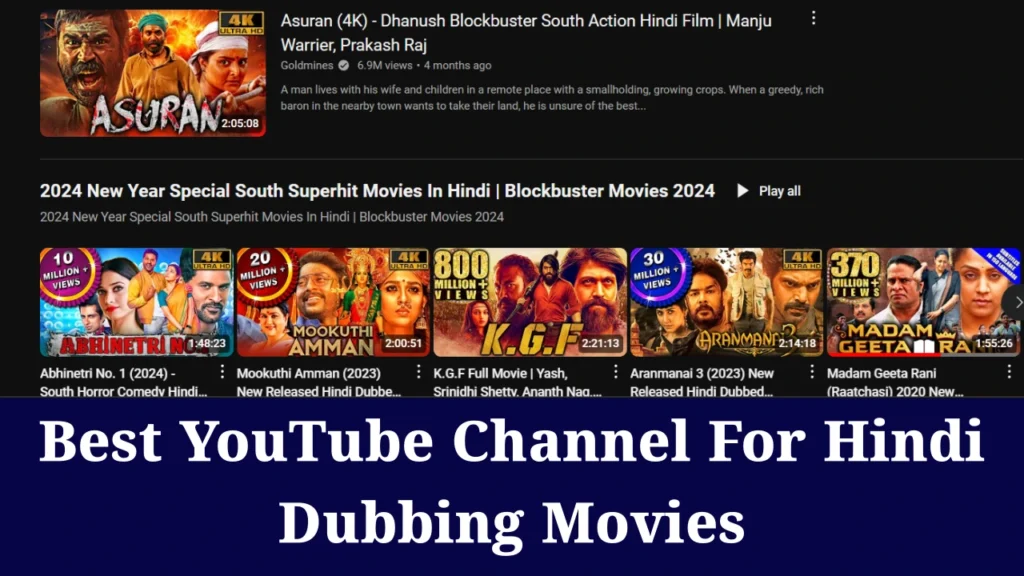 Best YouTube Channel For Hindi Dubbing Movies