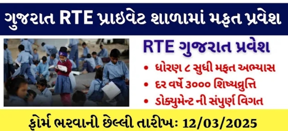 RTE Gujarat Admission 2025-26 Apply Online, Dates, School List, Documents, Admit Card