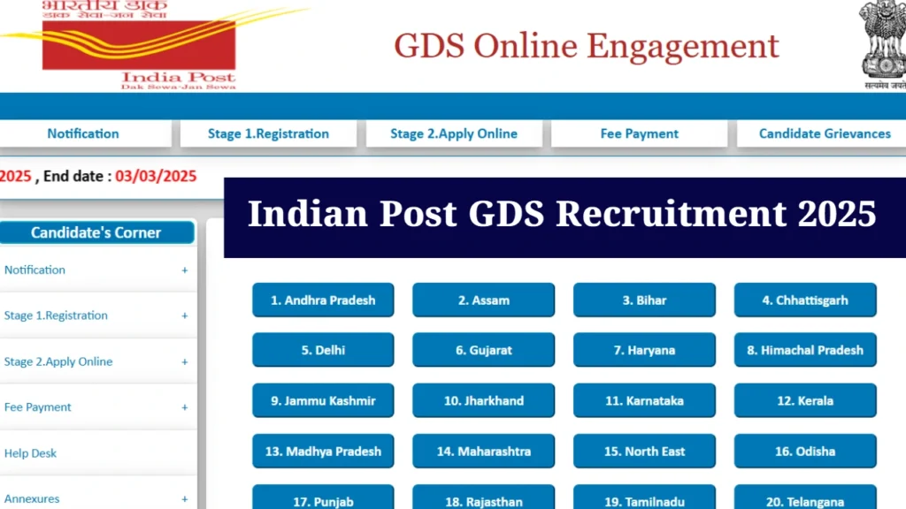 Indian Post GDS Recruitment 2025 For 21413 Vacancies